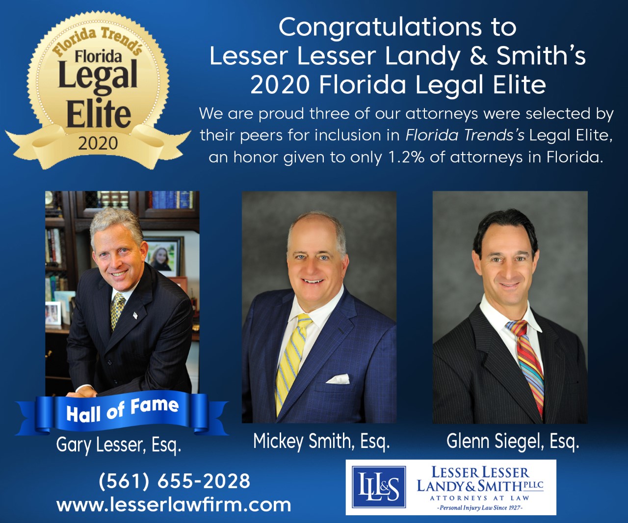 THREE LESSER LESSER LANDY & SMITH ATTORNEYS NAMED FLORIDA TREND’S LEGAL ...